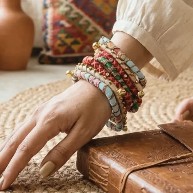 Karwaan Katha Square Bangle Stack (Size 2.6)