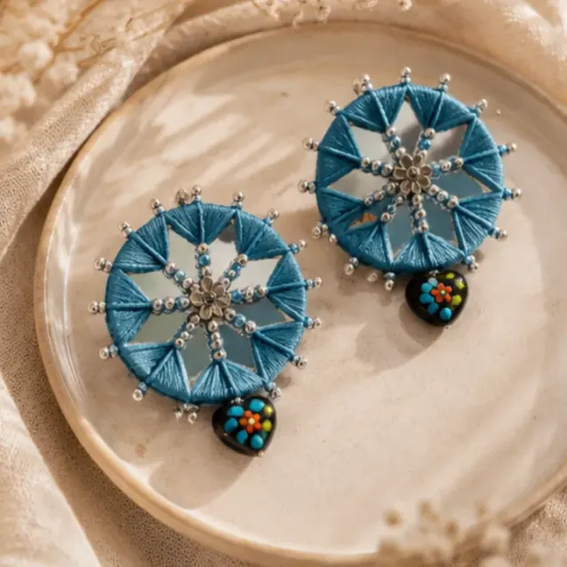 Neel Phool Mirror Studs