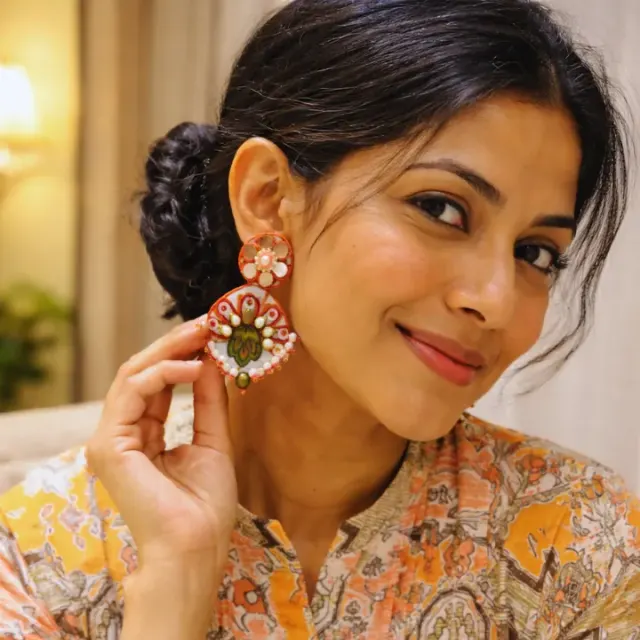 Phool Patti Mirror Stud Earrings