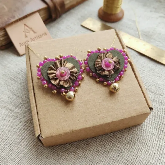 Dilbar Handcrafted Gota Stud Earrings V2