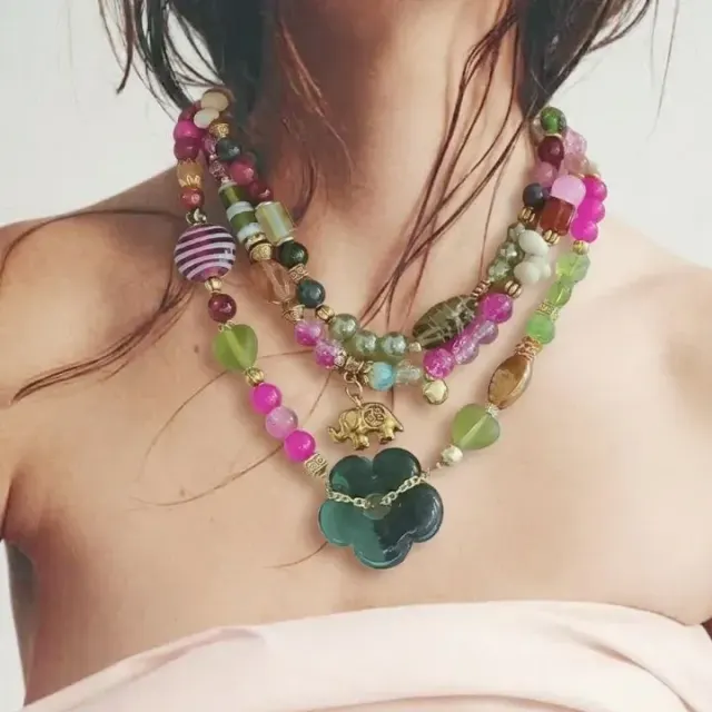 Mehakti Gupshup Kaleidoscope 3 Layered Boho Necklace
