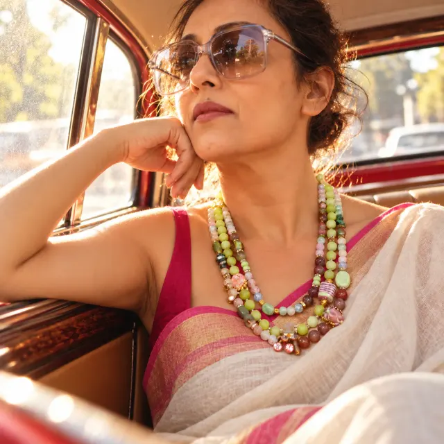 Jalwa Jade Jamboree — Three-Layered Jade & Glass Neckwear