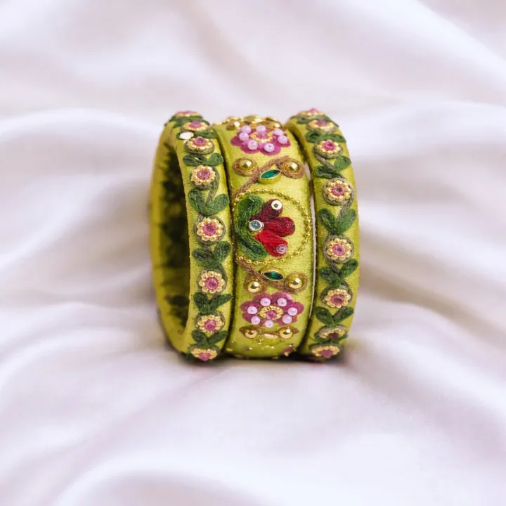 Pushpika Silk Thread Bangle Set of 5 (Size 2.6)