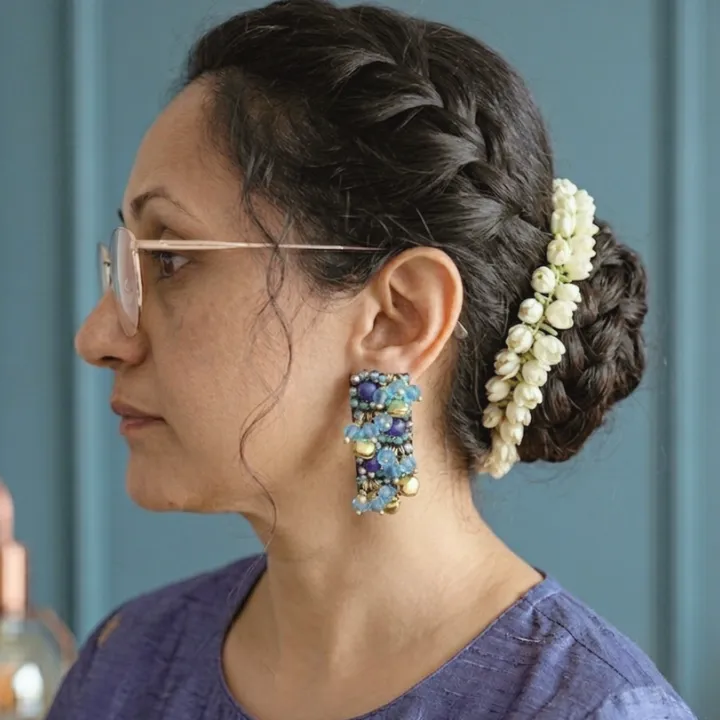 Atrangi Lapis Lazuli Handcrafted Statement Stud Earrings