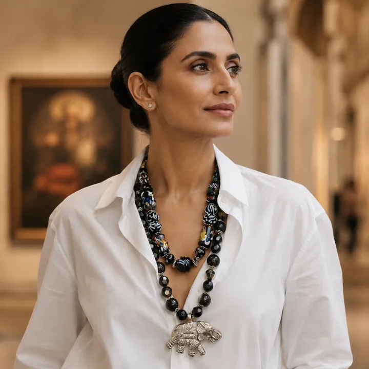 Saaz-e-Siyah Mosaic Gajdhara Two Layered Set