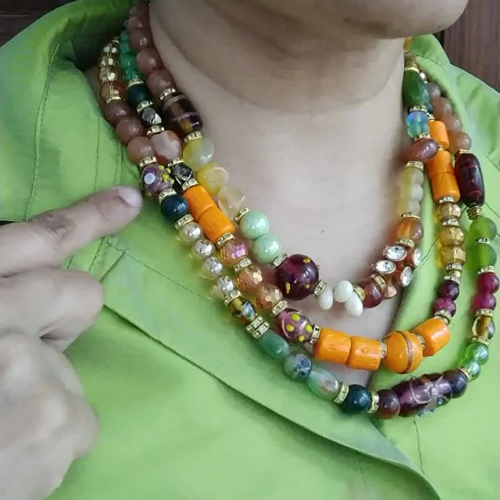 Phoolon Ka Bazaar � 3 Layered Beaded Necklace