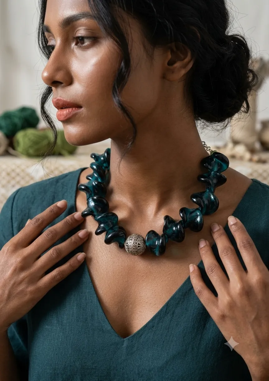 Syaahi Nazara Handcrafted Beaded Neckpiece