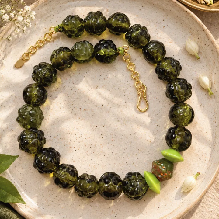 Vanraaga Handcrafted Glass Bead Necklace — neckwear, view 2