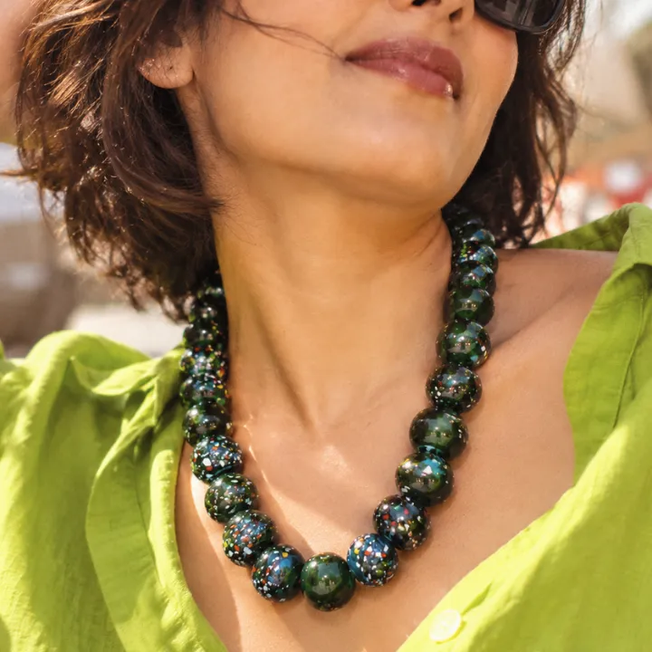 Noor-e-Jungle Handcrafted Multicolour Glass Bead Necklace