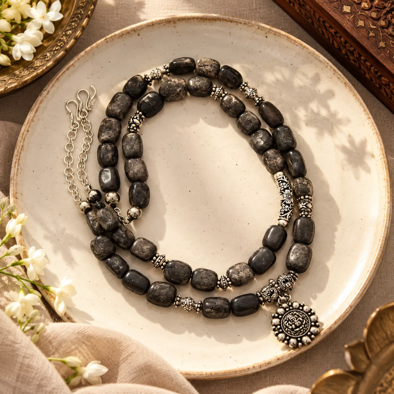 Dharti — Raw Stone Statement Necklace — neckwear, view 2
