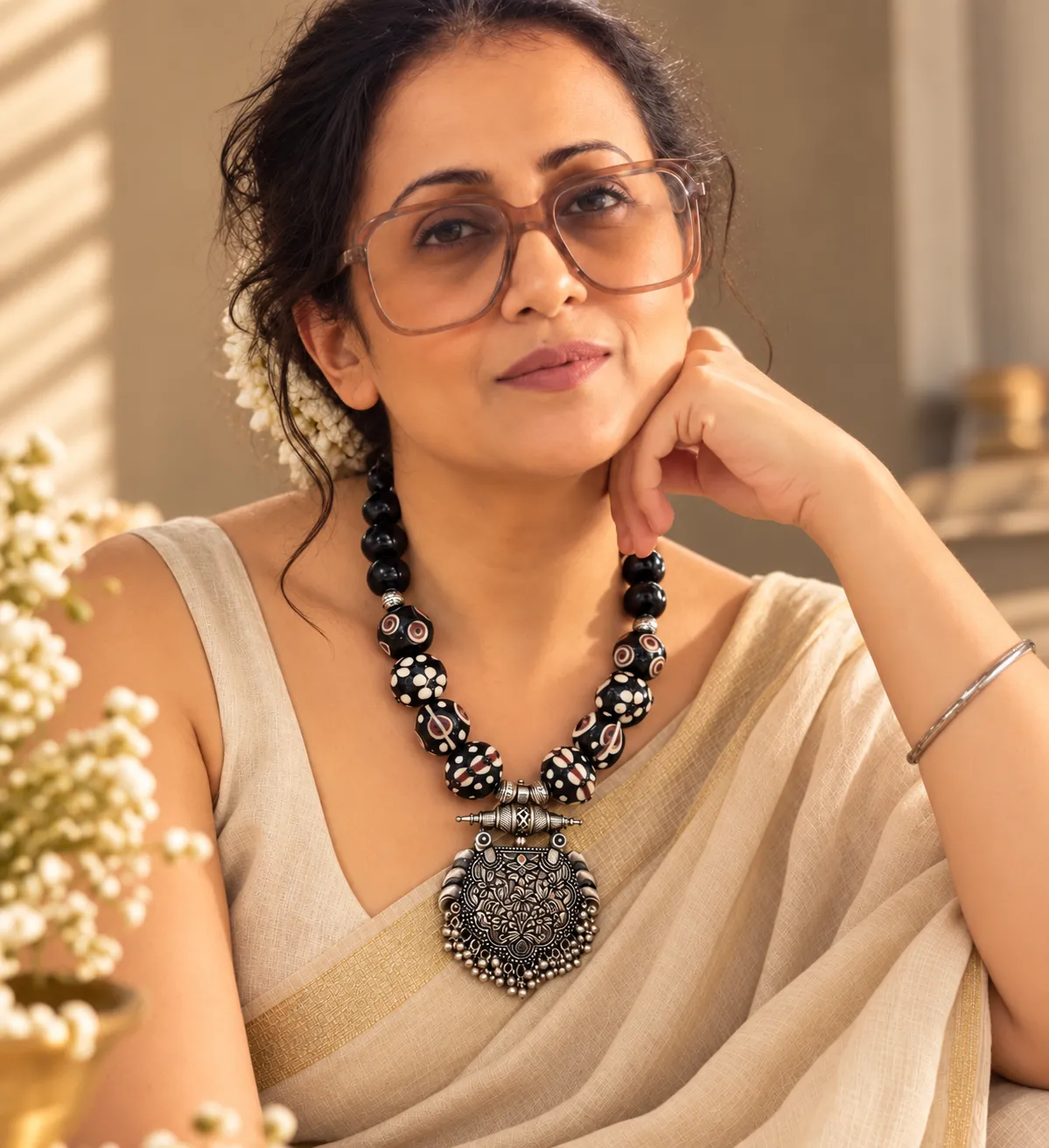AKS Statement Beaded Necklace