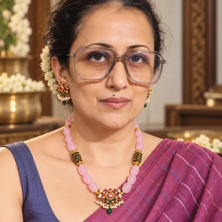Gul-e-Noor Pink Kundan Statement Necklace